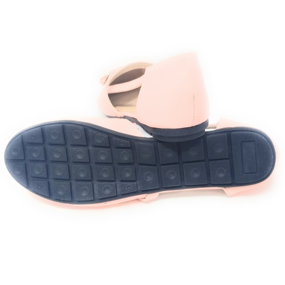 Mary Jane Ballet Buckled Open Flats, B-2836, Pink - Picture 5 of 5